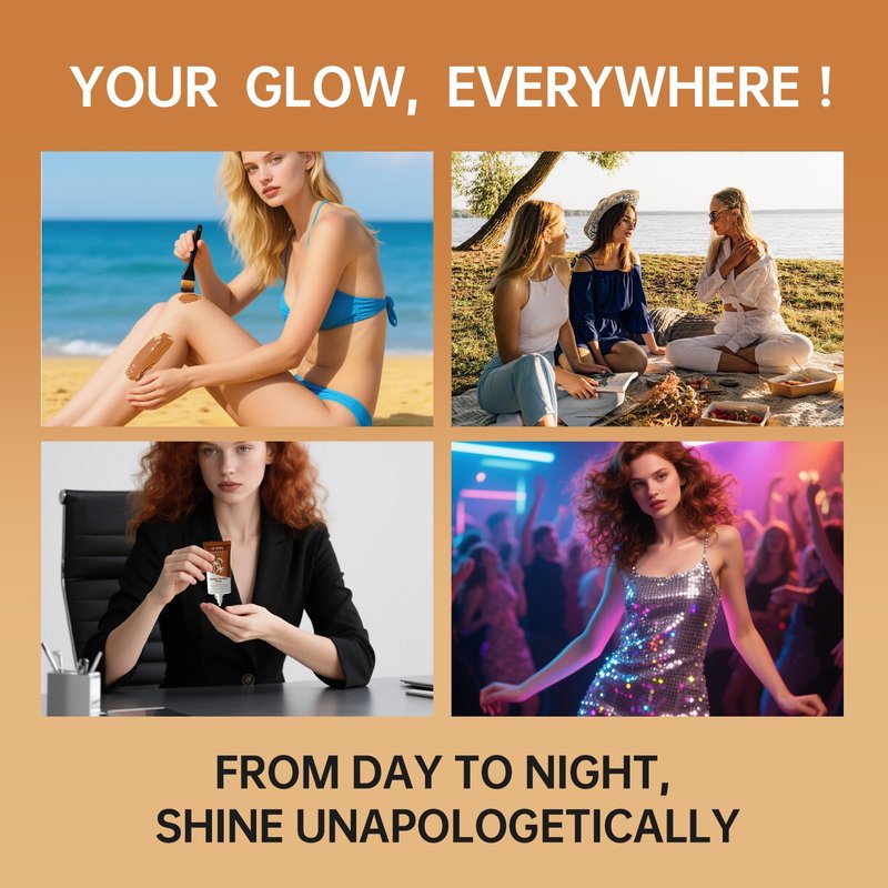 Le Vital Instant Bronzing Gel for Face & Body – Water-Resistant, Transfer-Resistant Body Bronzer with Vitamin E & Avocado Oil – Self-Tan Effect, Includes Applicator Brush – Pack of 2 (1.7oz Each)