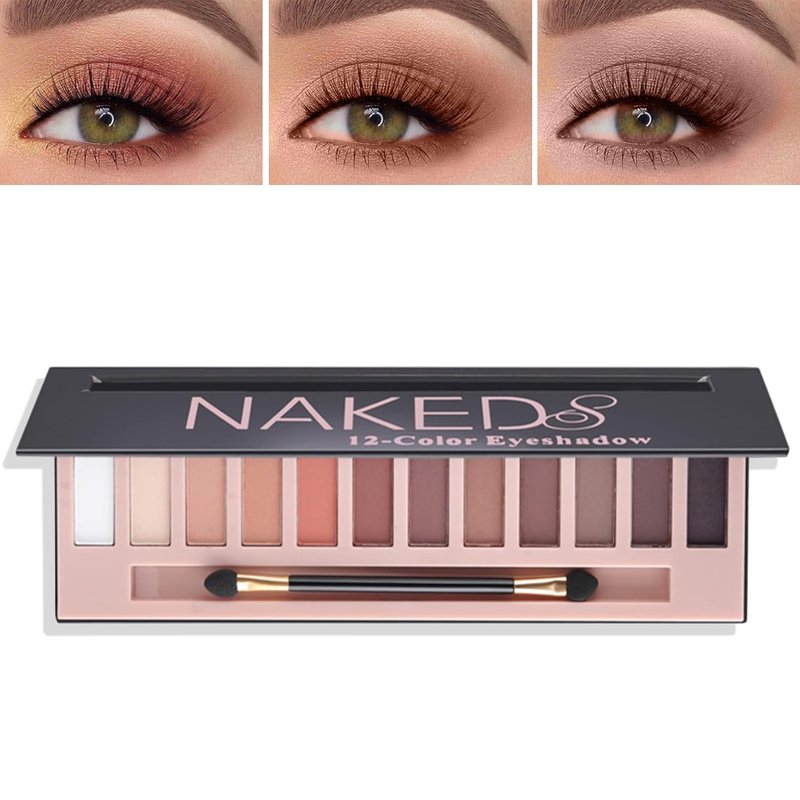 Naked Nude Eyeshadow Palette - 12 Blendable Matte & Shimmer Shades | Long-Lasting Waterproof Makeup