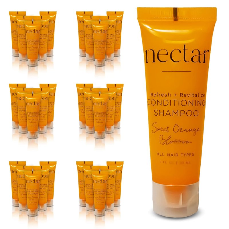 Nectar 2-in-1 Conditioning Shampoo | Sweet Orange Blossom | Mini Travel Size | 50 Count | Eco-Friendly Recyclable Tube