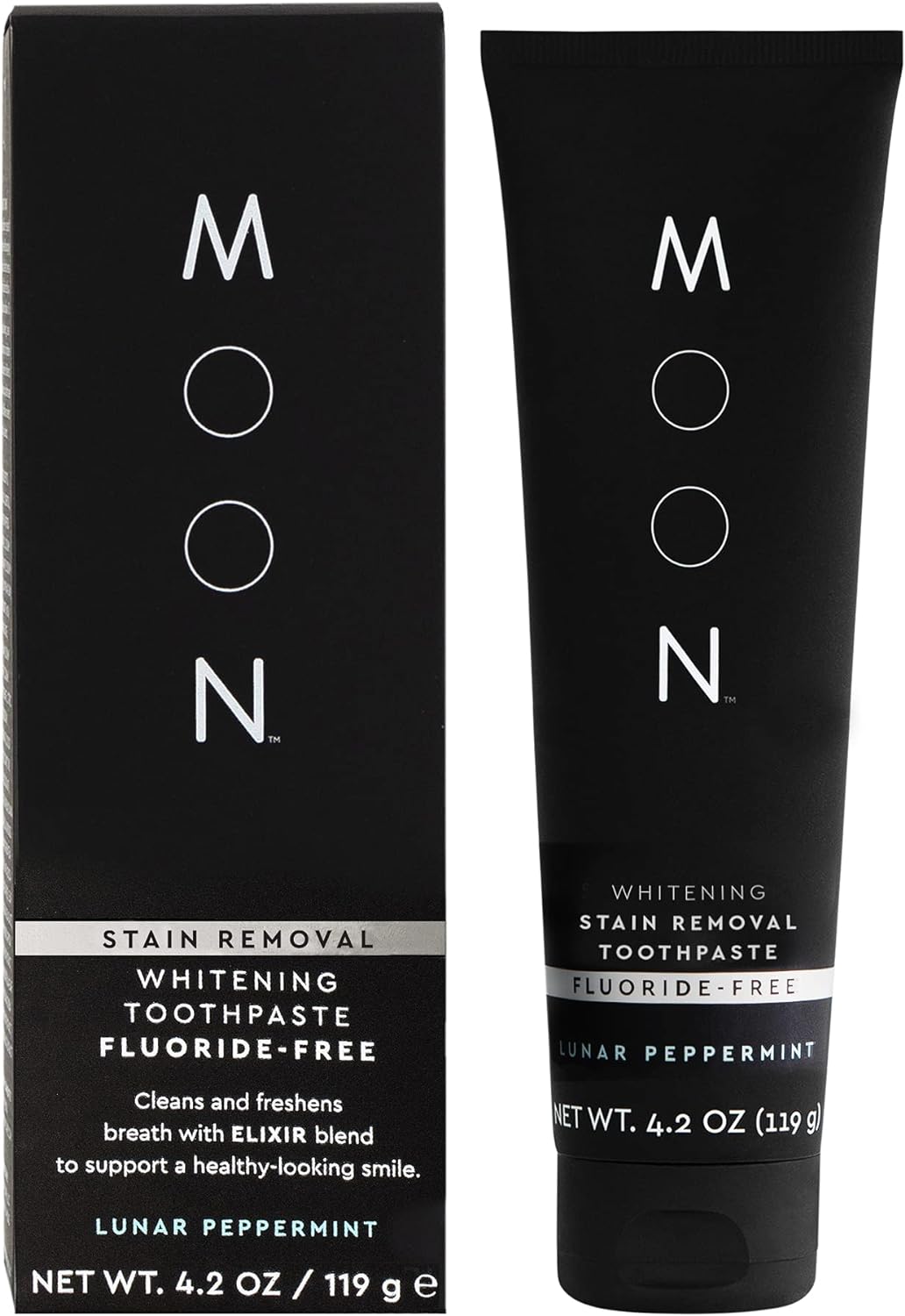 Fluoride Free Toothpaste - Stain Removal & Whitening for Adults & Kids - Essential Oils & Green Tea - Peppermint (4.2 Oz)
