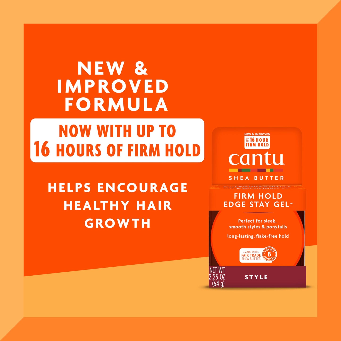 Cantu Extra Hold Edge Stay Gel for Natural Hair with Shea Butter, 2.25 oz (Pack of 4)