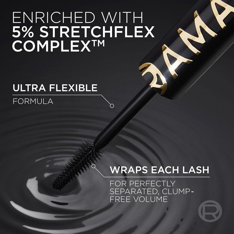 L'Oreal Paris Voluminous Panorama Mascara - Lengthening & Volumizing | Smudge-Resistant, All Night Black, 0.33 Fl Oz