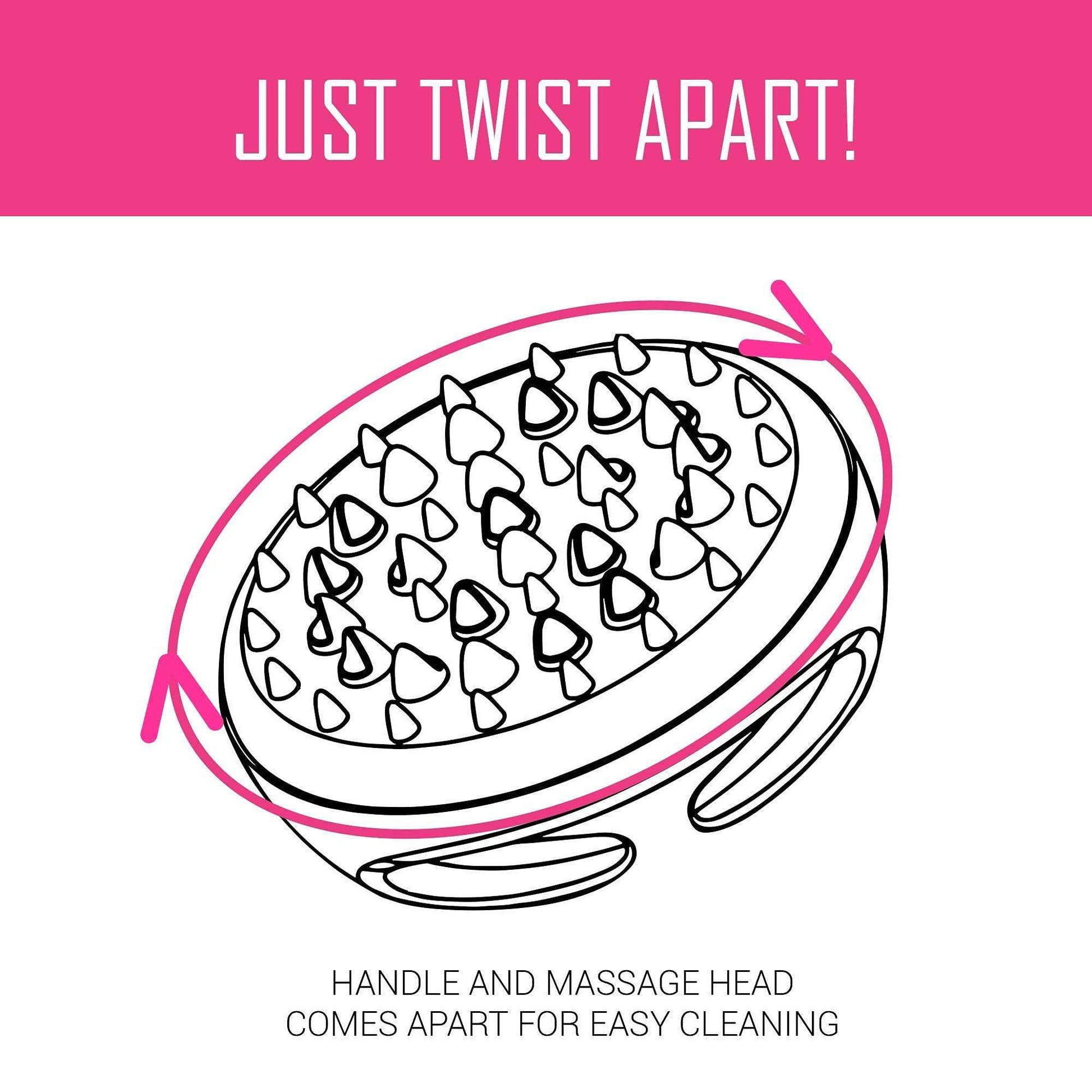 Scala Anti Cellulite and Exfoliator Bundle - Massager and Wet Dry Brush for Body Scrubber, Face and Body Massager, Exfoliates Dead Skin, Improving Circulation