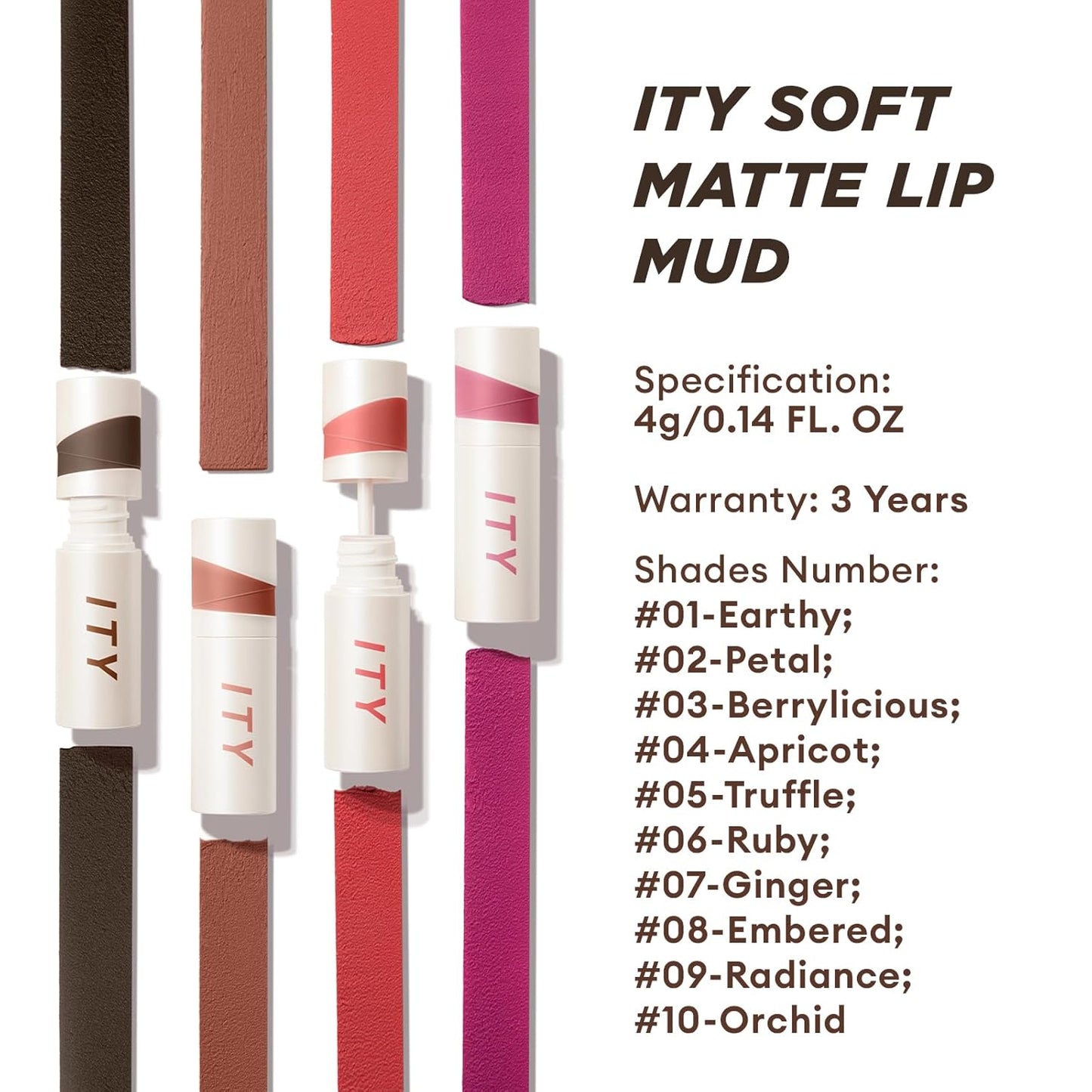Velvet Matte Finish Lip Stain | Mousse Textured Lip Clay in Apricot - Rich Pigment, Conceals Lip Lines, 0.14 oz (4g)