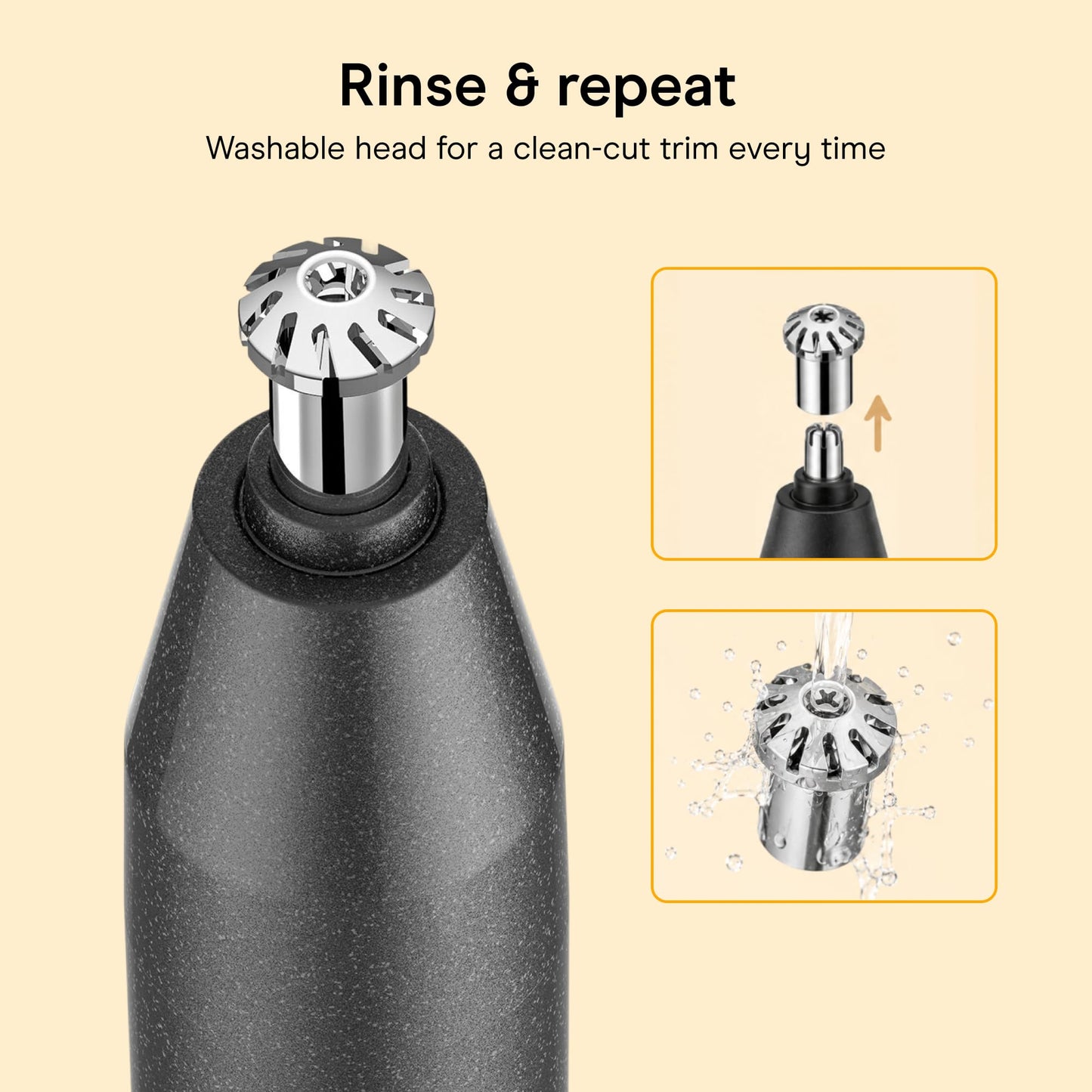 ConairMAN Ear and Nose Hair Trimmer for Men, Cordless, 360° Bevel Blade