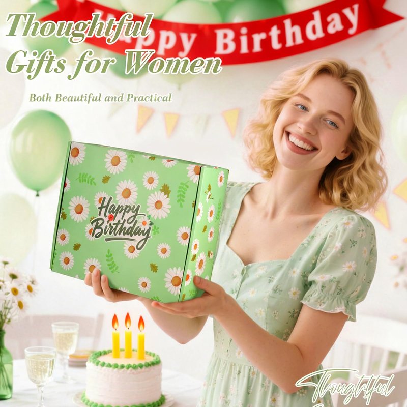 Daisy Birthday Gifts for Women, Self Care Gift Happy Birthday Gift Baskets for Women Friendship, Spa Gift Set Birthday Box Care Package for Women,Mom,Wife,Daughter,Sister,Girlfriend,Best Friend