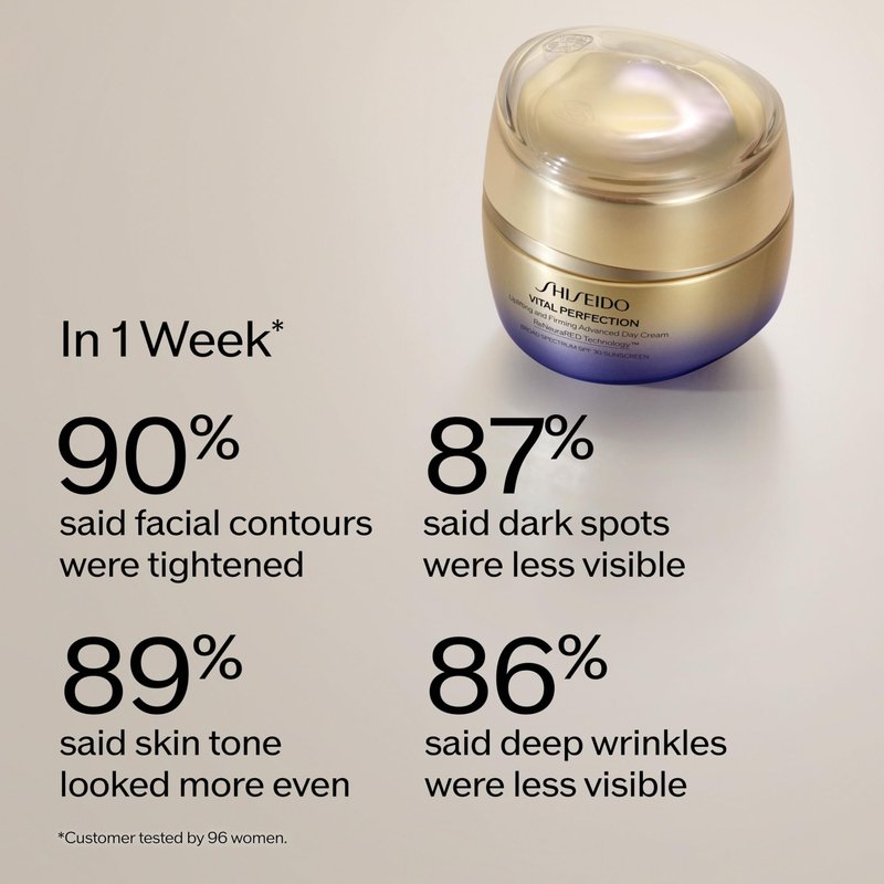 Shiseido Vital Perfection Uplifting and Firming Advanced Day Cream SPF 30 - Multi-Benefit Lifting and Firming Face Moisturizer - 50 mL