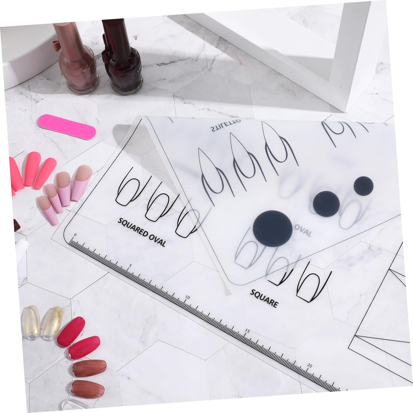 Beaupretty Acrylic Nail Training Mat, Manicure Art Practice Mat Silicone Trainer Sheet Practice Pad Nail Tool for Acrylic Fingernails