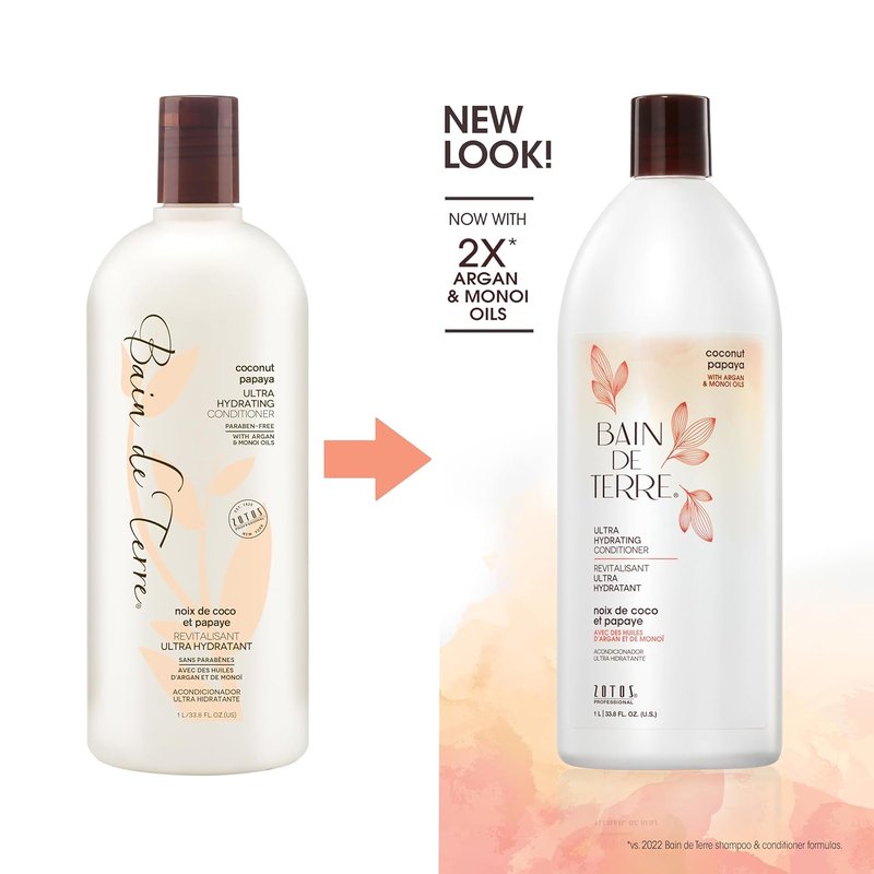 Coconut Papaya Ultra Hydrating Conditioner - Moisture Quench for Dry, Damaged Hair | Argan & Monoi Oils, Paraben-Free, Vegan