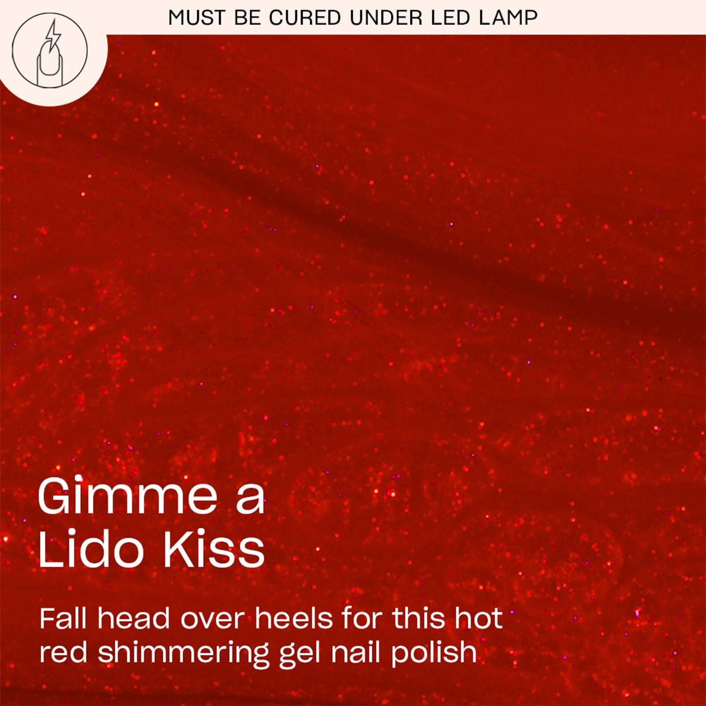 OPI GelColor Gimme a Lido Kiss | Opaque Bright Red Shimmer LED Cure Gel Nail Polish | Salon-Quality Shine, Long-Lasting Wear | Vegan & HEMA Free | 0.5 Fl Oz