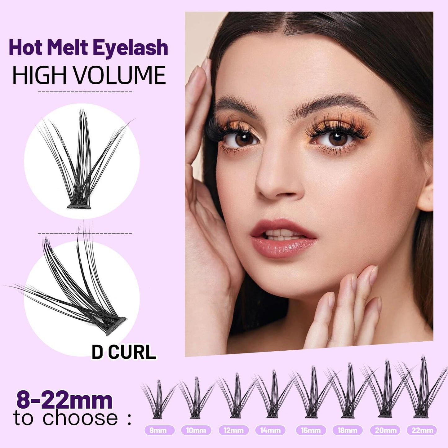 Bodermincer Lash Extension 240pcs D Curl 30D Cluster Individual Cluster Lashes (30D-12mm)