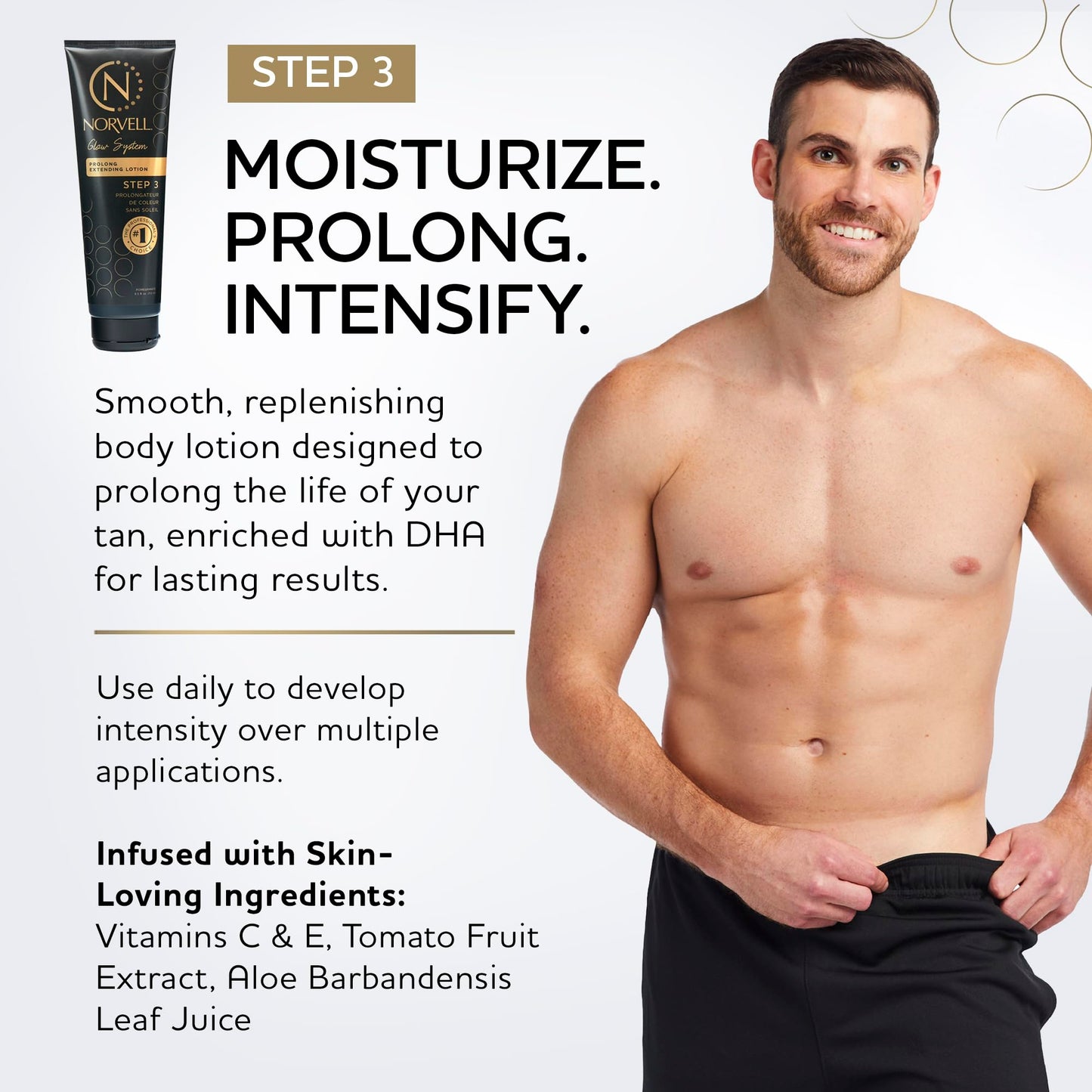 Norvell Prolong Self Tanner Color Extender Moisturizing Lotion 8.5 fl oz – Hydrating Sunless Tanning Enhancer for Longer Lasting Color, Even Fade, Smooth & Natural-Looking Fake Tan
