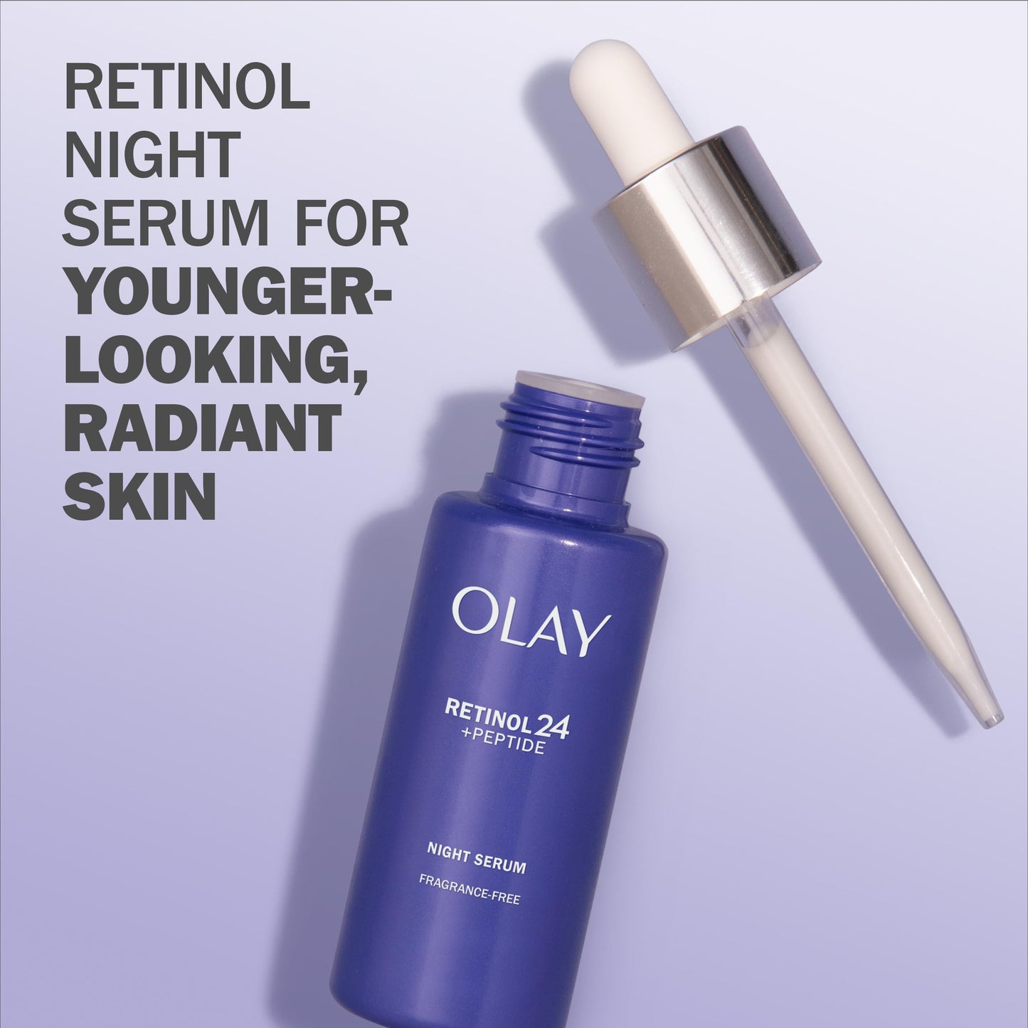 Olay Retinol 24 MAX Night Smoothing Serum, Fragrance – Free, 1.3 Oz