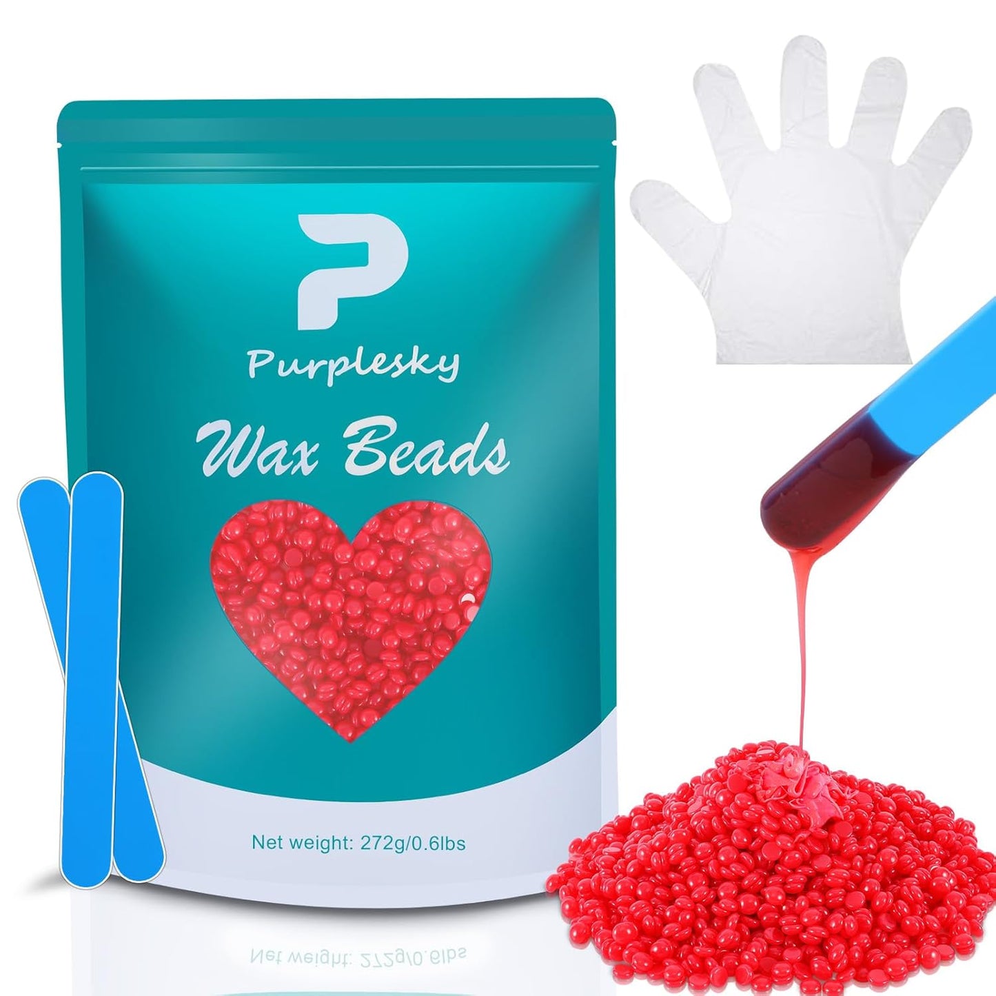 Coarse Hard Wax Beads - 0.6 Lbs for Hair Removal | Sensitive Skin, Brazilian, Leg, Face, Armpit, Strawberry