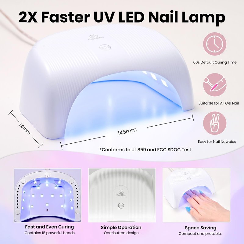 Beetles Gel Nail Polish Kit with U V Light, 55 Colors Gel Polish 81 Pcs Nail Stuff Kit for All Seasons with Base and Matte&Glossy Top Coat Color Enchantment Plus Soak Off Gifts for Women