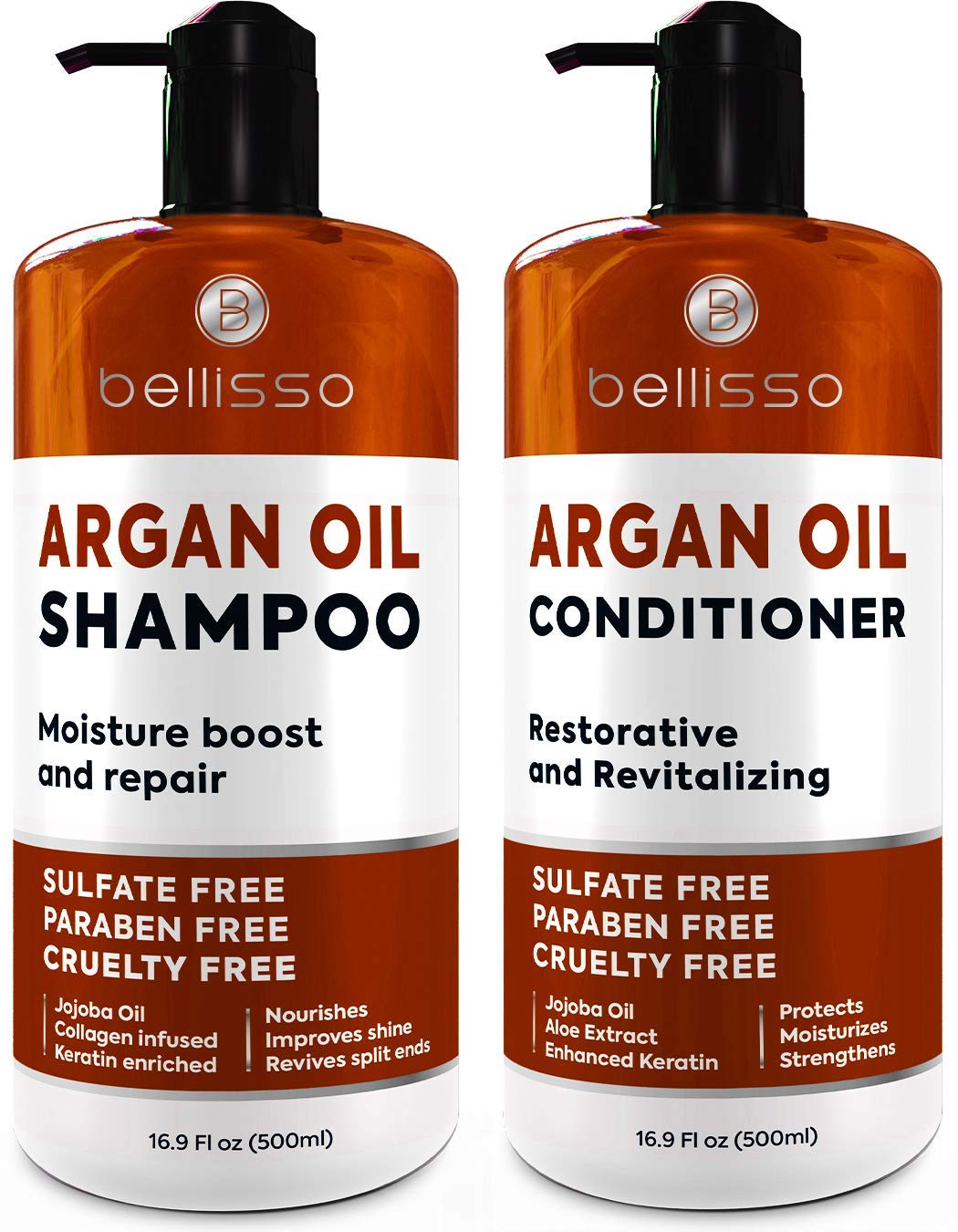 BELLISSO Moroccan Argan Shampoo, Conditioner Set and Hair Mask
