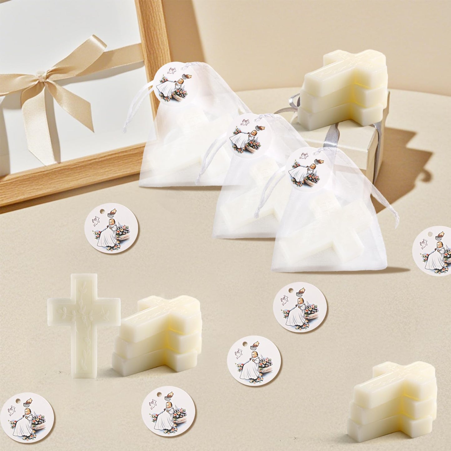 50 Pcs Baptism Favors Set Cross Soap for Girls and Boys,Baptism Party Favors for Guests,Christening Souvenirs for First Communion Favors,Recuerdos De Bautizo Para Niño Niña,Primera Comunion Recuerdos