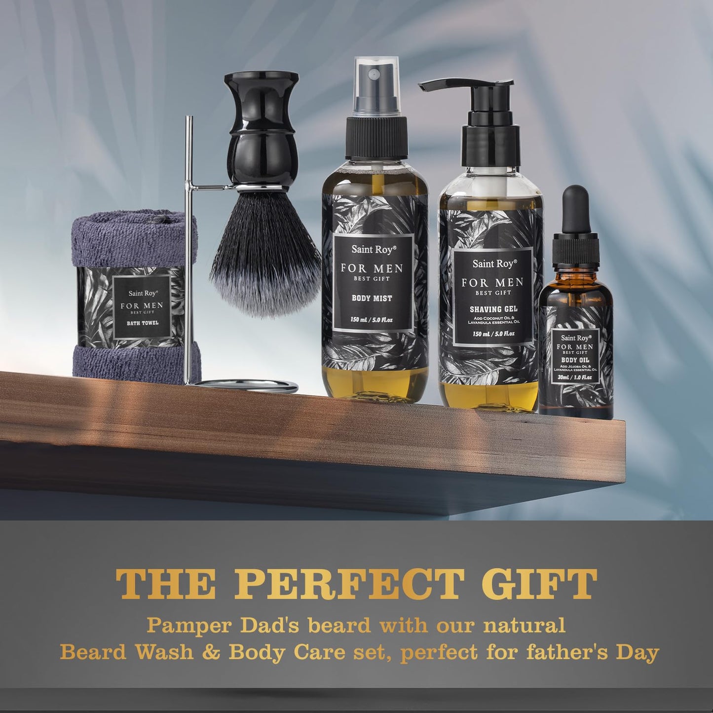 Fathers Bath and Body Gift Set, Birthday Gifts for Men Basket Spa Gift Set
