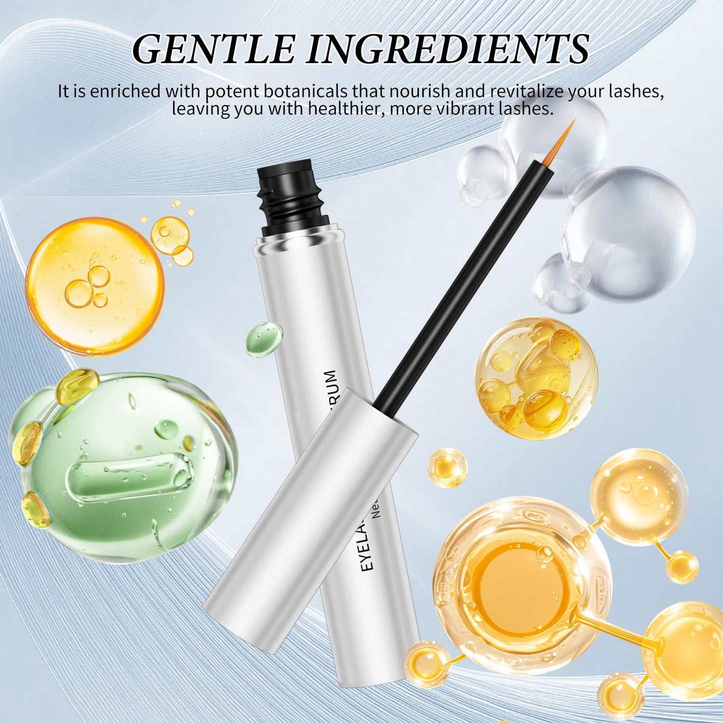 W3W Eyelash Growth Serum for Longer, Thicker Lashes – Lash Enhancer with Natural Peptides & Caffeine, Gentle Lash Conditioner for Women, 3ml