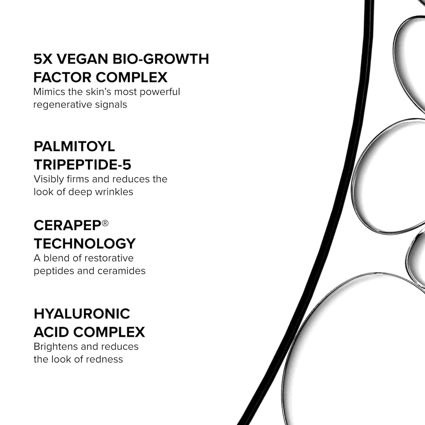 Needle-Less Growth Factor Serum – Multi-Peptide & Hyaluronic Acid for Firming, Lifting & Wrinkle Care | 1 oz