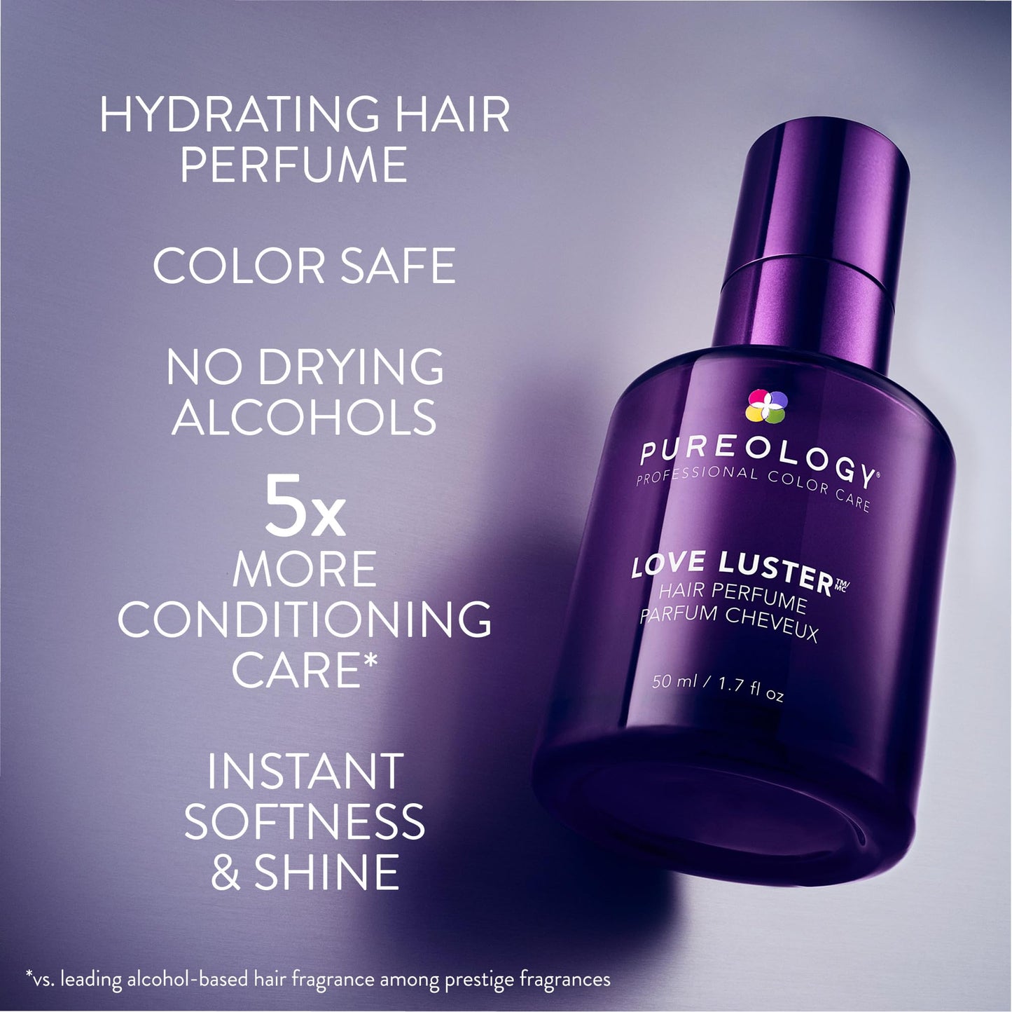Pureology Love Luster Hydrating Hair Perfume - Hair & Body Mist with Vanilla & Peony Fragrance, Color Safe, No Drying Alcohols, Instant Hair Shine & Softness, 1.7 Fl Oz