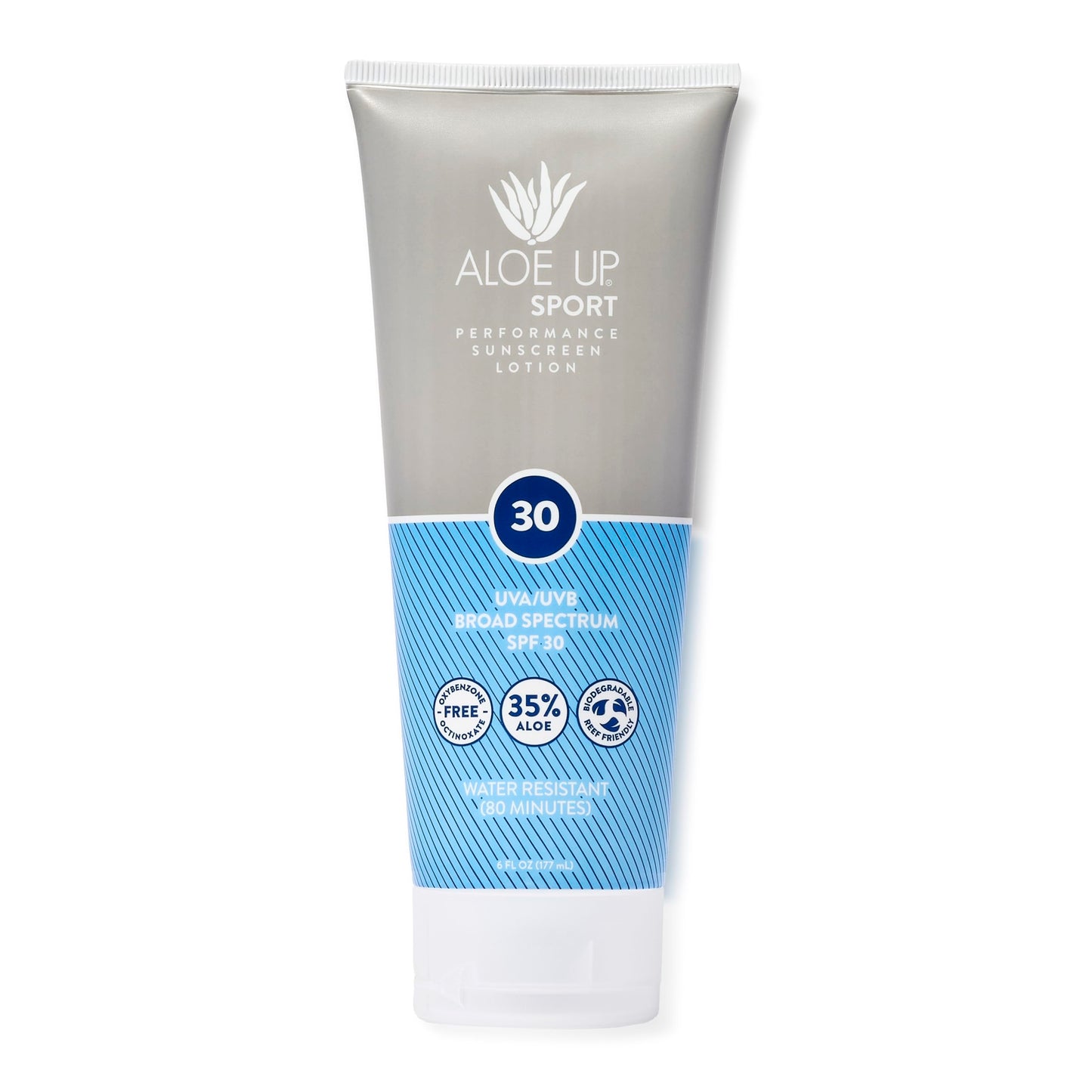 Aloe Up Sport Sunscreen Body Lotion SPF 30 – Broad Spectrum Sunblock with Hydrating Aloe Vera Gel – Non Greasy, No White Cast, Reef Friendly, Fragrance Free –