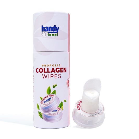 Handy Towel Collagen Facial Care Wipes, Face Care Travel-Size Magic Wipes, Skin Reducing Wrinkles Propolis Towelettes, Hyaluronic Acid Skin Care and Cleanser Wipes Solution, 8 Count