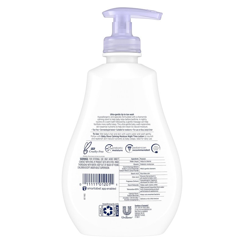 Baby Dove Sensitive Skin Care Baby Wash For a Calming Moisture Hypoallergenic and Tear-Free, Washes Away Bacteria, Chamomile, 13 Fl Oz