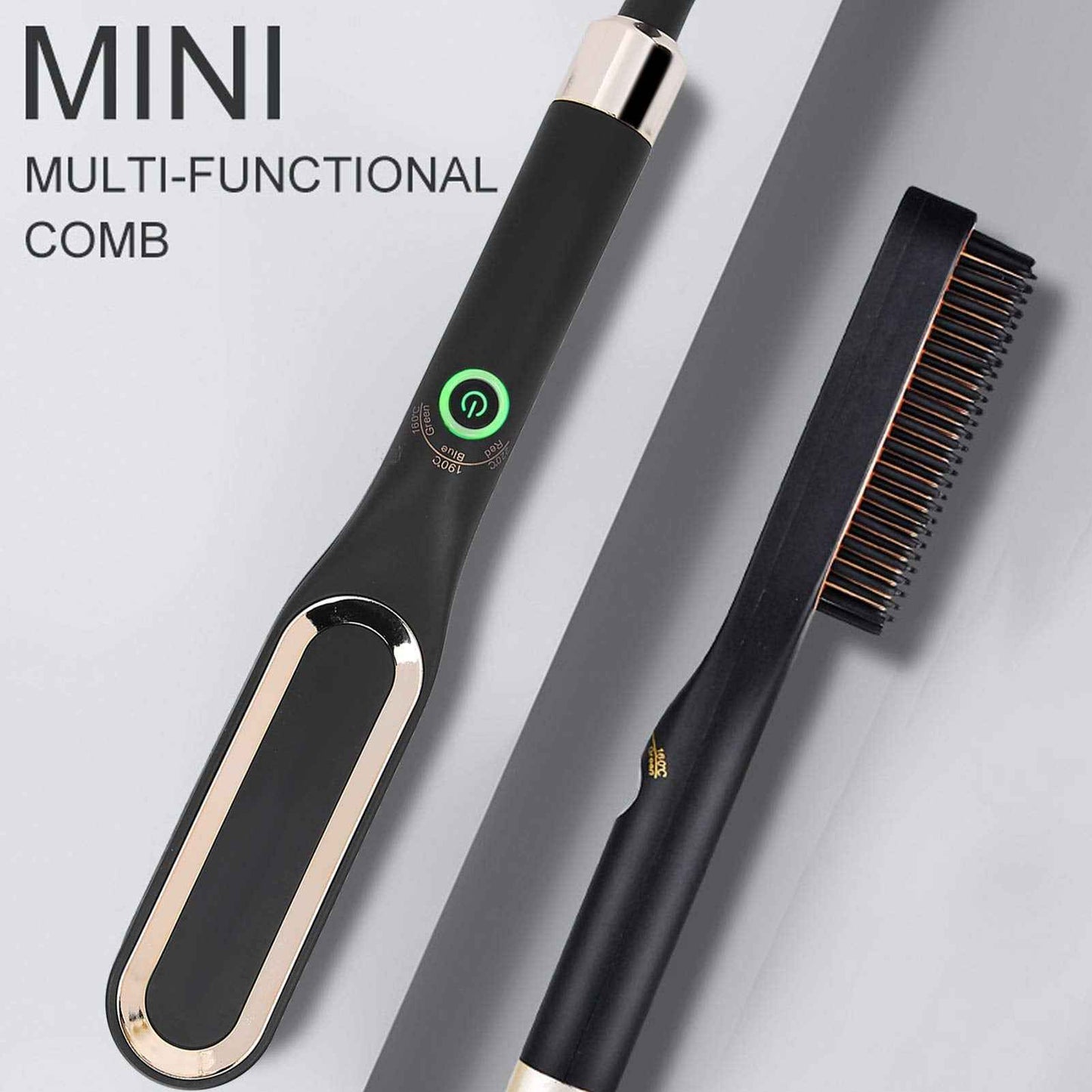 Multifunctional Beard Straightening Comb - Electric Hair Straightener for Styling and Grooming (US Plug)