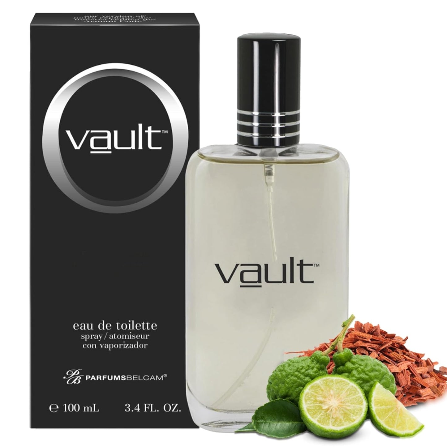 Vault Eau De Toilette Spray for Men - Bold Musk with Bergamot & Sandalwood | Long-Lasting 3.4 Fl Oz Fragrance