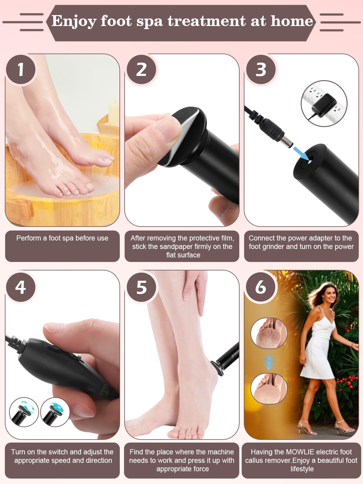 FSA&HSA Electric Foot Callus Removers, Portable Electronic Foot File Pedicure Tools, Electric Callus Remover Kit, Professional Pedi Feet Care Perfect for Dead, Hard Cracked Dry Skin Ideal Gift