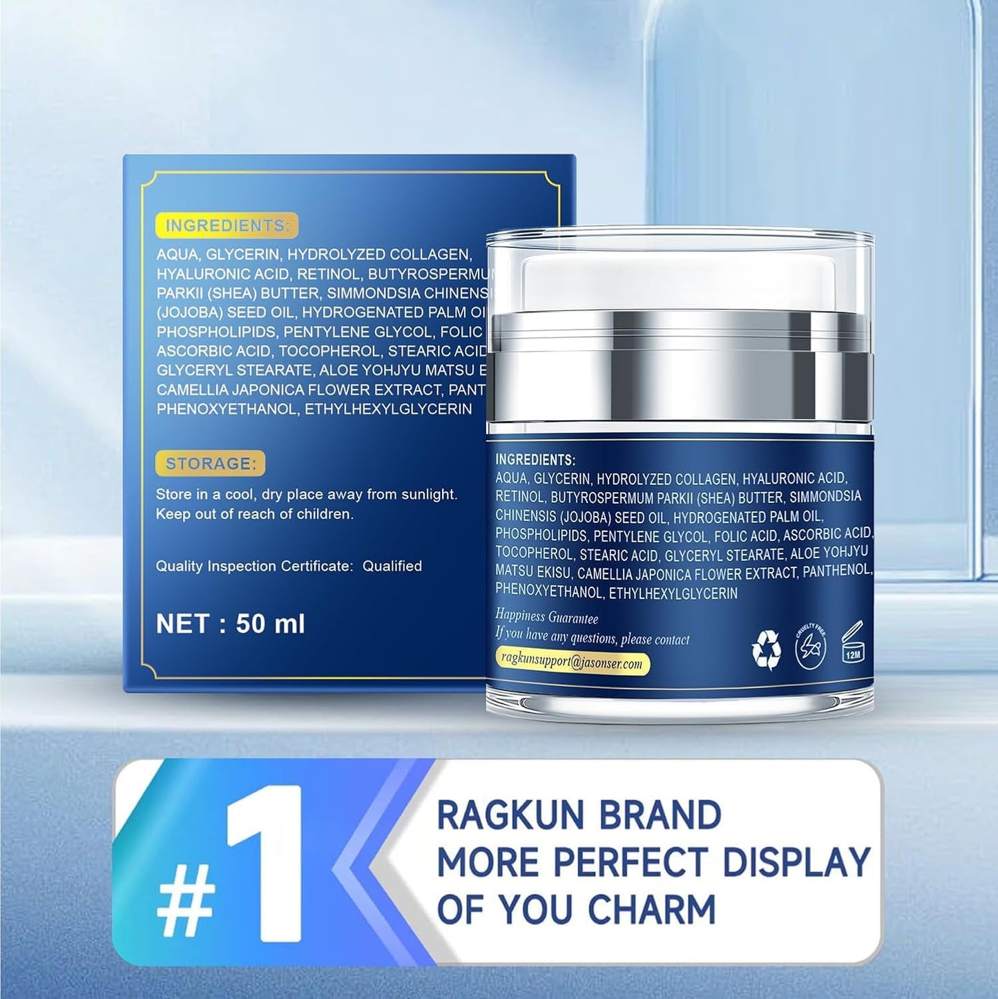 Ragkun Retinol Cream for Face, 1.7 fl. oz with Vitamin C Serum