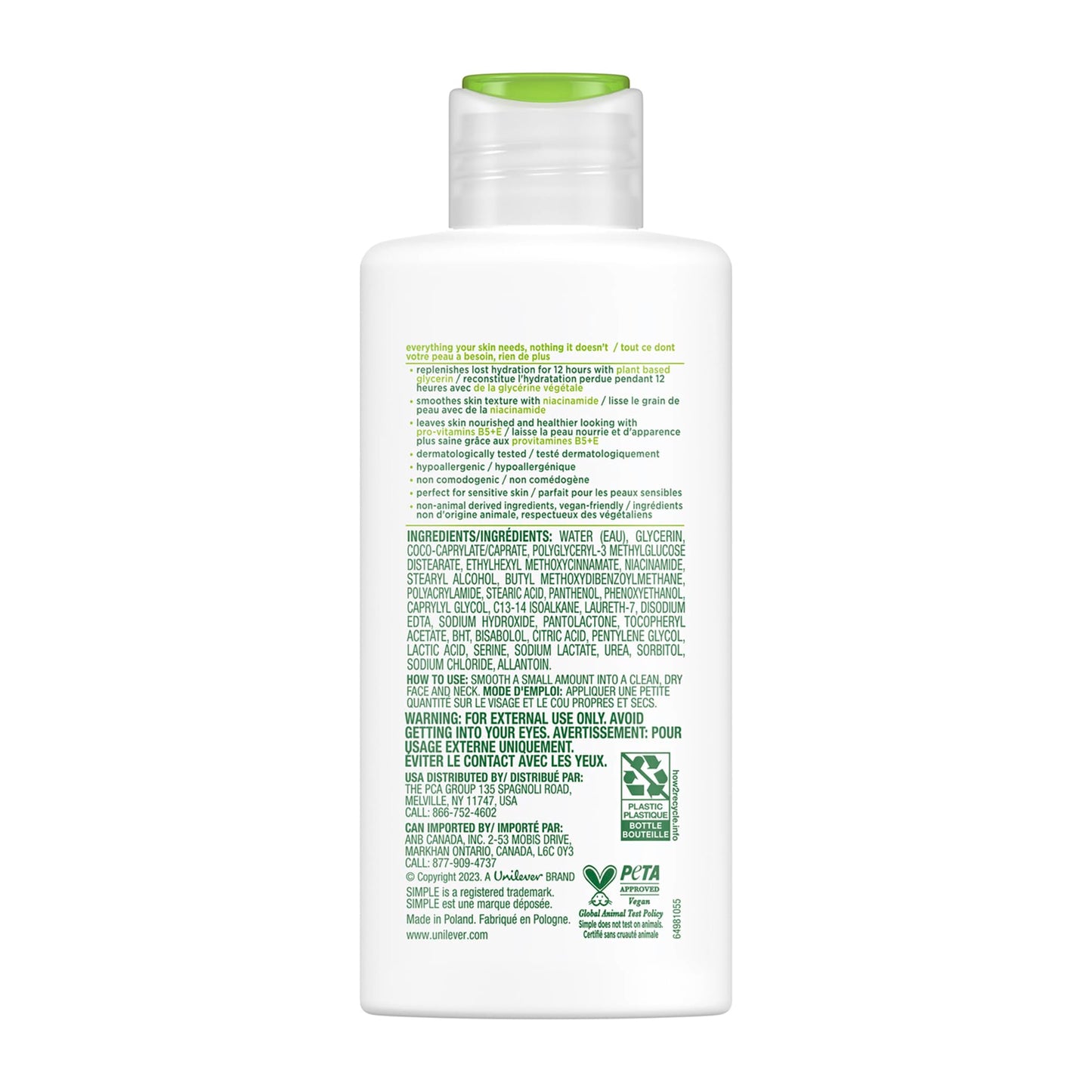 Simple Kind To Skin Replenishing Rich Moisturizer - Face Cream Nourishes and Hydrates - Face Moisturizer with Niacinamide, Vitamins B5 and E - 6 pc