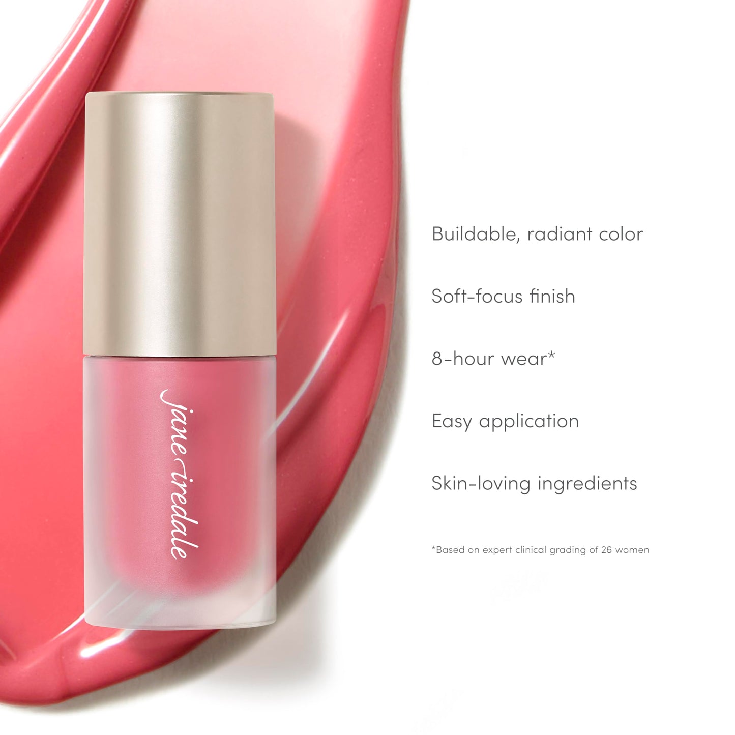 jane iredale ColorLuxe Liquid Blush, Lightweight, Buildable Long-Wear Formula Delivers an Effortless, Customizable Flush, Dermatologist-Tested, Vegan - Heartbreaker