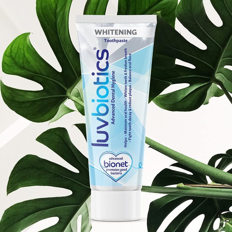 Luv Biotics Probiotic Whitening Toothpaste with Xylitol & Aloe Vera for Fresh Breath and Oral Care - 3 x 75ml