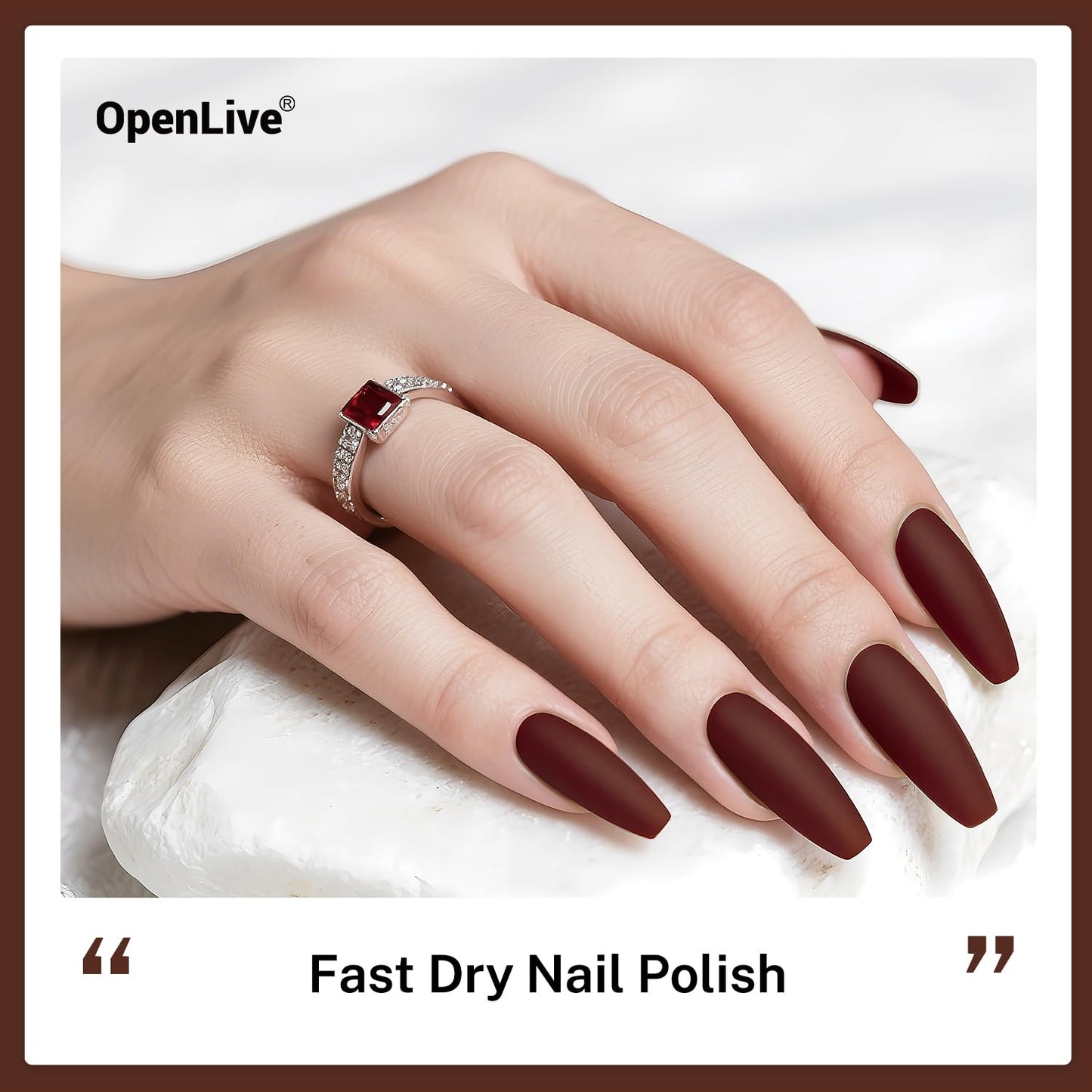 OpenLive 16.5ml Brown Nail Polish Large Volume Quick Drying Nail Polish, Fast Drying and Long Lasting Color Nail Art DIY Home Manicure Gift for Women