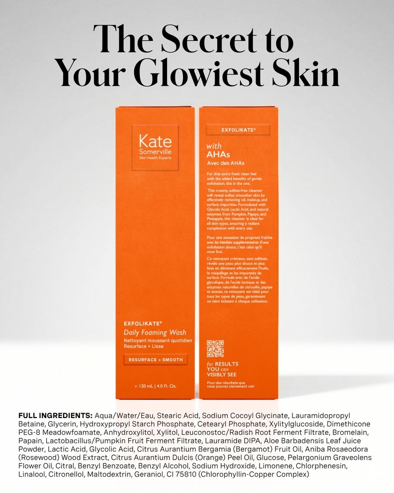 Kate Somerville ExfoliKate Cleanser – Daily Exfoliating Foaming Face Wash, Clinically Formulated Glycolic Acid and Lactic Acid Gentle Facial Scrub, 8 Fl Oz