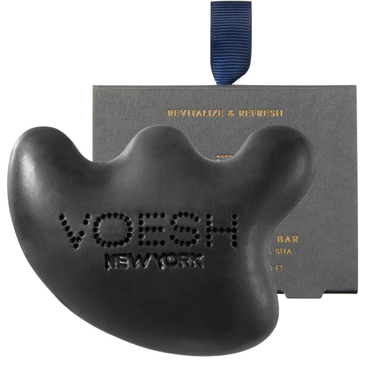 VOESH Gua Sha Cleansing Bar - Niacinamide, Vegan Probiotics, Rosemary Oil & Charcoal Powder - Cruelty Free, K-Beauty Korean Skincare Clean Ingredients & Organic Extracts - (3.7oz Bar)