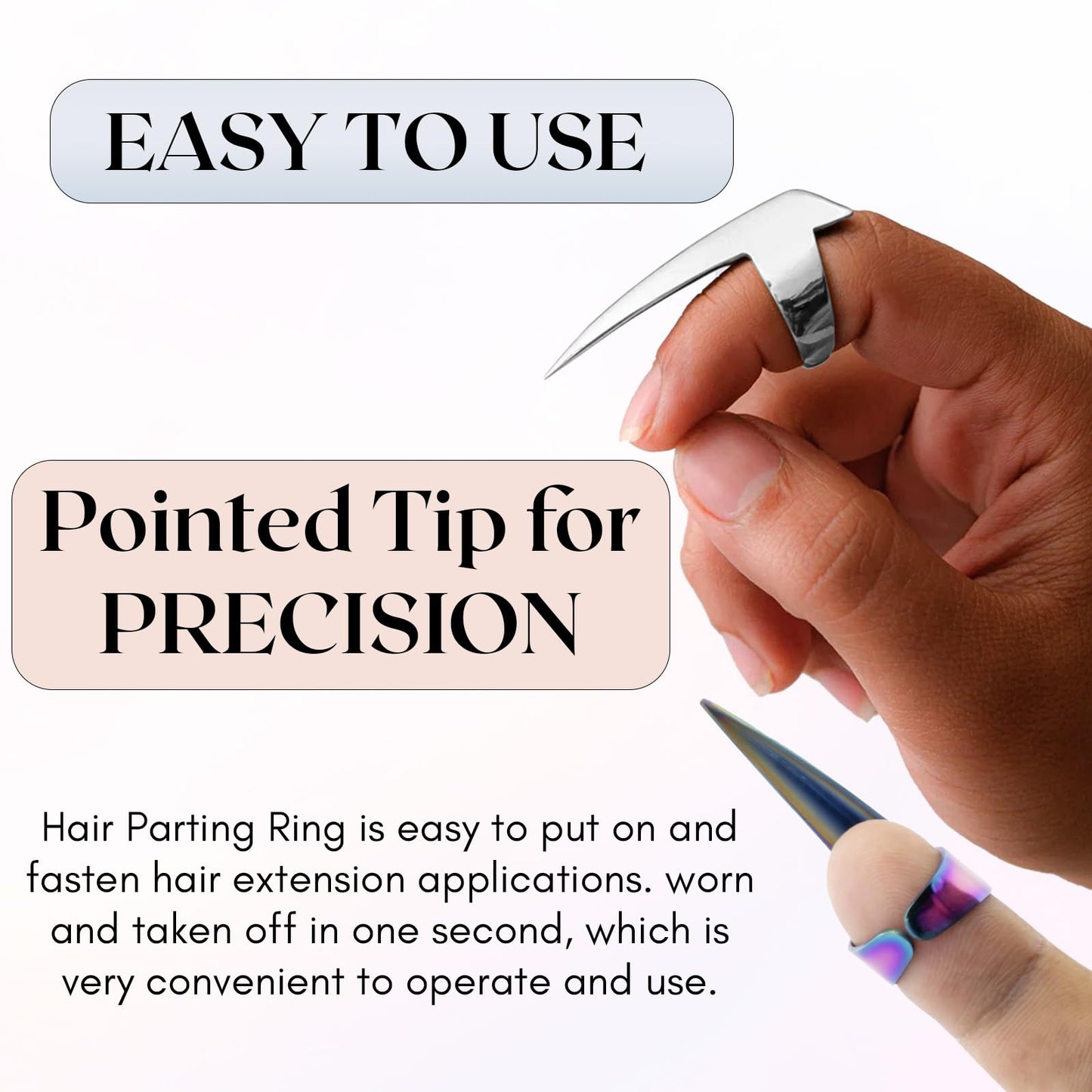 Silver Professional Hair Extension Tools Kit - Complete Set with Microbeads Crimping Plier, Micro Ring & Tape-in Remover Plier, Hair Parting Tool, Bead Loop & Needle Pulling Hook