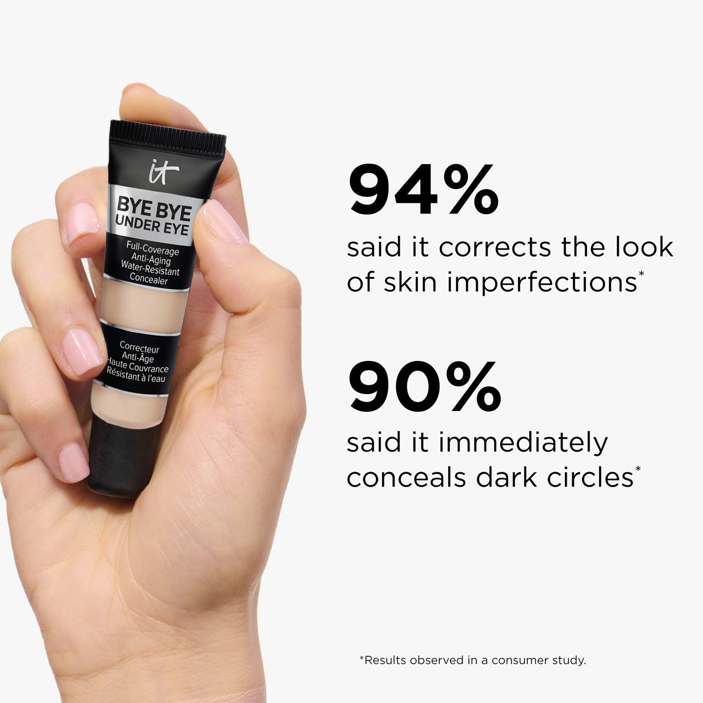 IT Cosmetics Bye Bye Under Eye Concealer (Tan Natural) - Waterproof, Full Coverage Brightening Concealer For Dark Circles, Fine Lines, Redness & Discoloration, Anti-Aging, 24H Wear - 0.4 fl oz