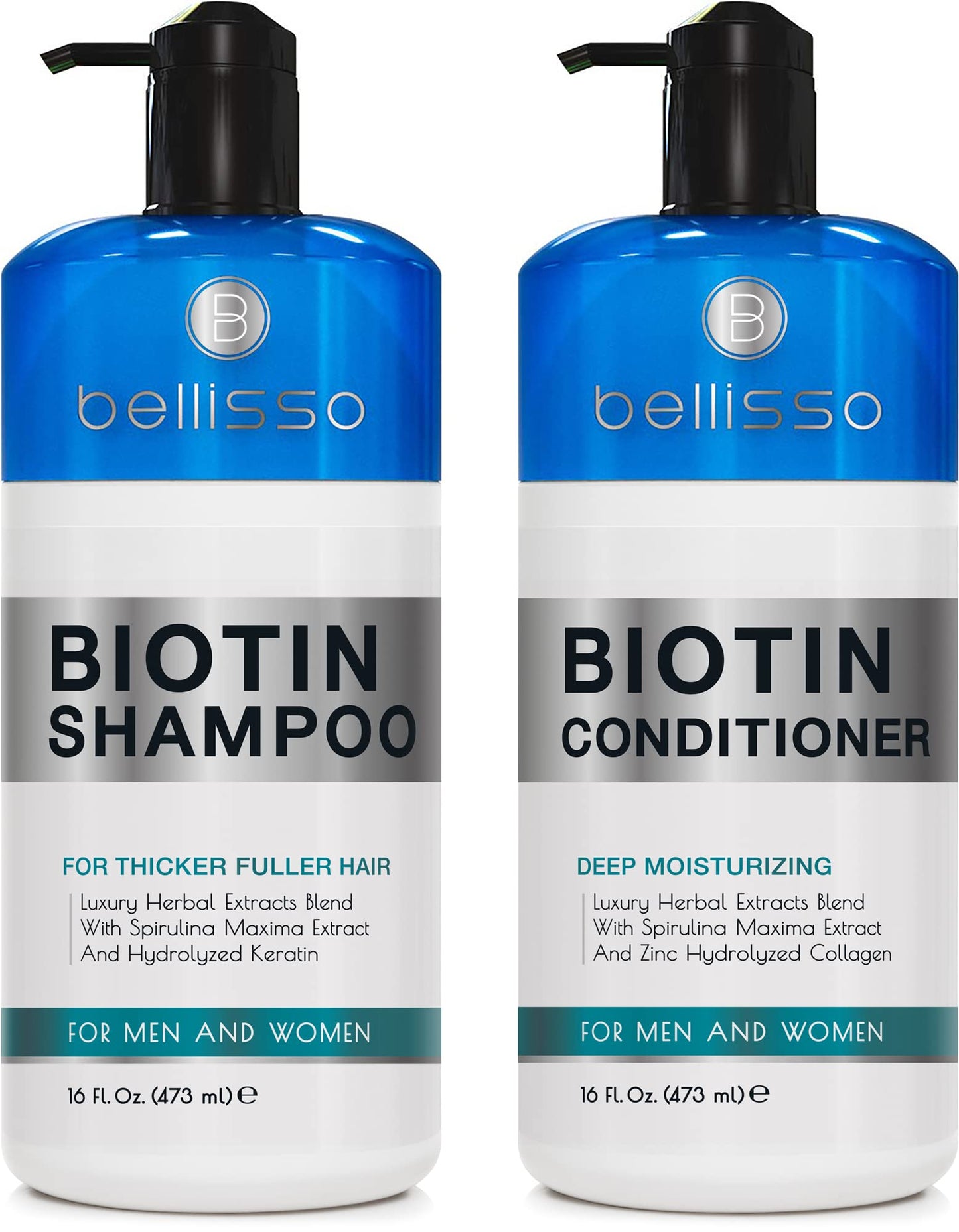 BELLISSO Biotin Shampoo and Conditioner Set and Biotin Hair Thickening Serum