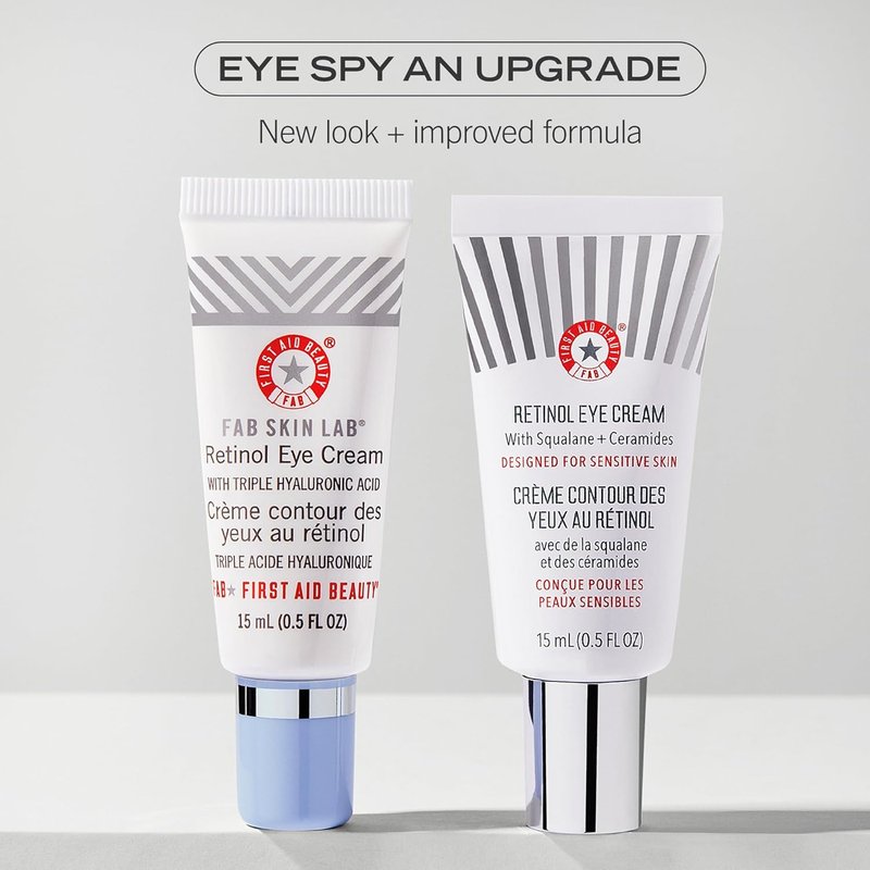First Aid Beauty Retinol Eye Cream - Squalane & Ceramides, Anti-Aging Serum for Delicate Skin | Reduces Fine Lines & Wrinkles