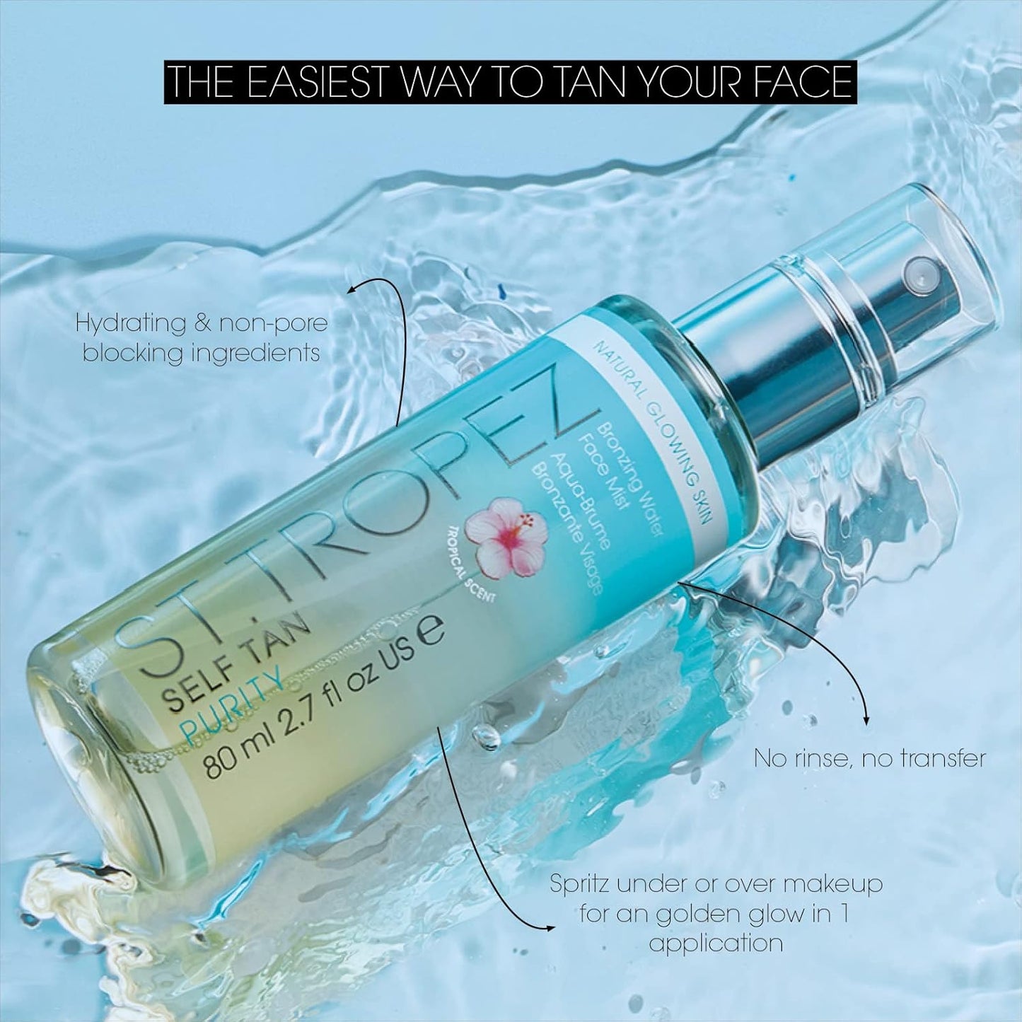 St. Tropez Face & Body Bundle - Classic Mousse & Purity Face Mist | Streak-Free, Vegan Formula