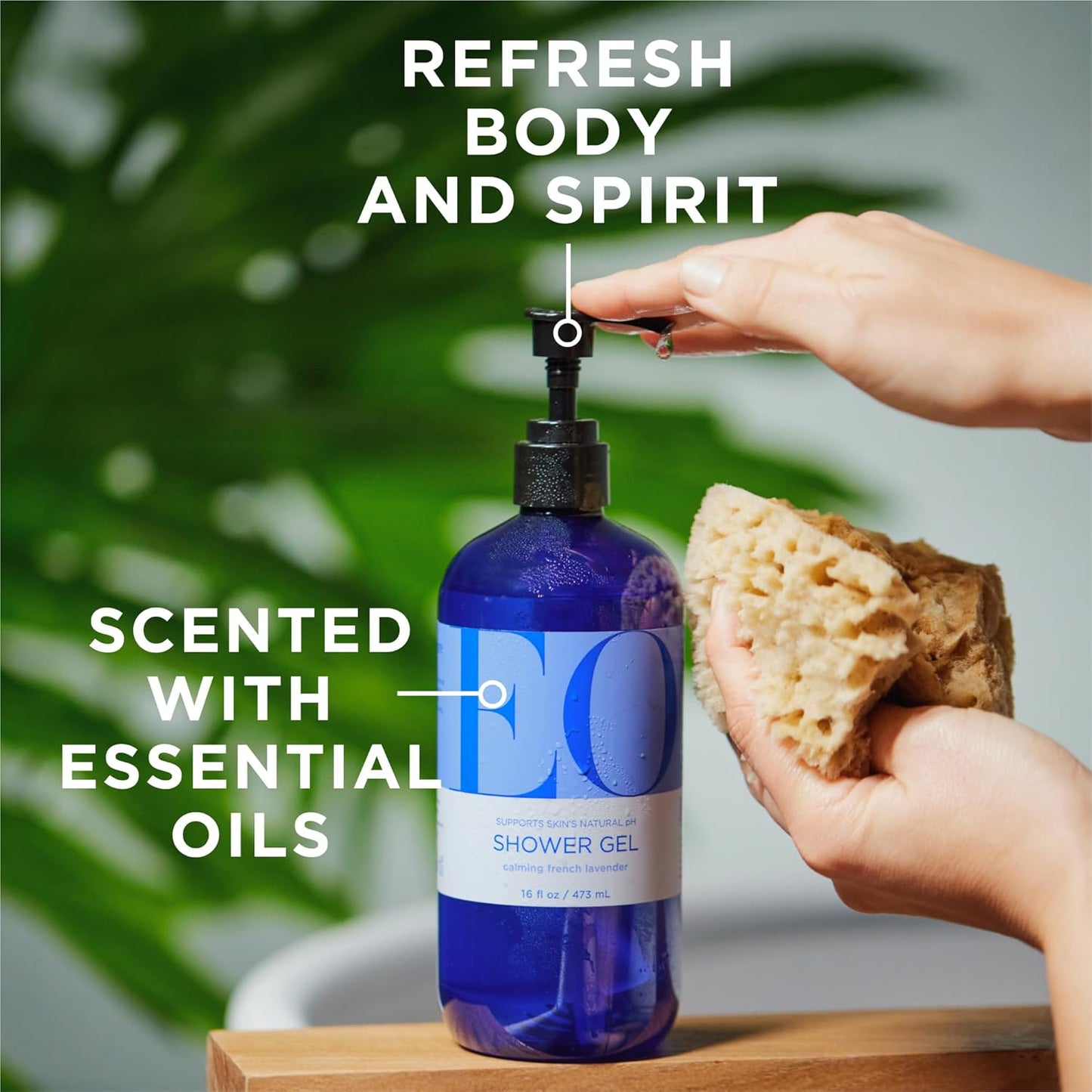 EO Shower Gel | Organic Lavender Body Wash - 16 Ounce Pack of 2, Plant-Based Skin Conditioner with Essential Oils