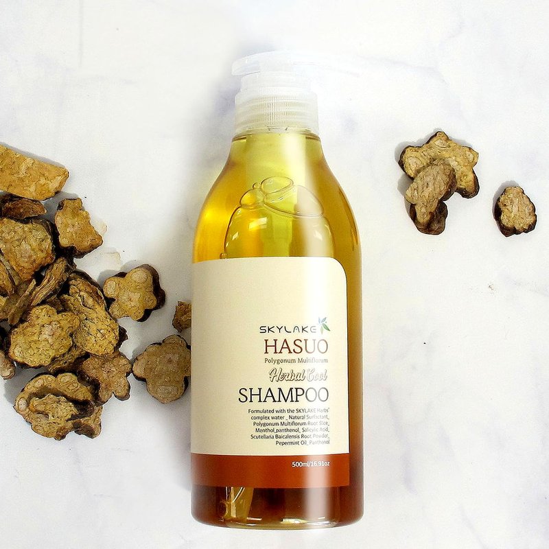 sappom Skylake Hasuo Herbal Cool Shampoo with Fallopia Multiflora and Peppermint – Refreshing, Cleansing, and Cooling for the Hair – Unisex Herbal Formula