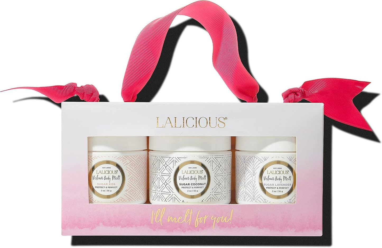 LALICIOUS Velour Body Melt Gift Set - 3-Piece Balm-to-Oil Body Moisturizer Skin Care Kit with Vitamin E & Macadamia Nut Seed Oil - Shave Balm, Hand & Foot Mask, Hair & Scalp Mask & More (3 Piece Kit)