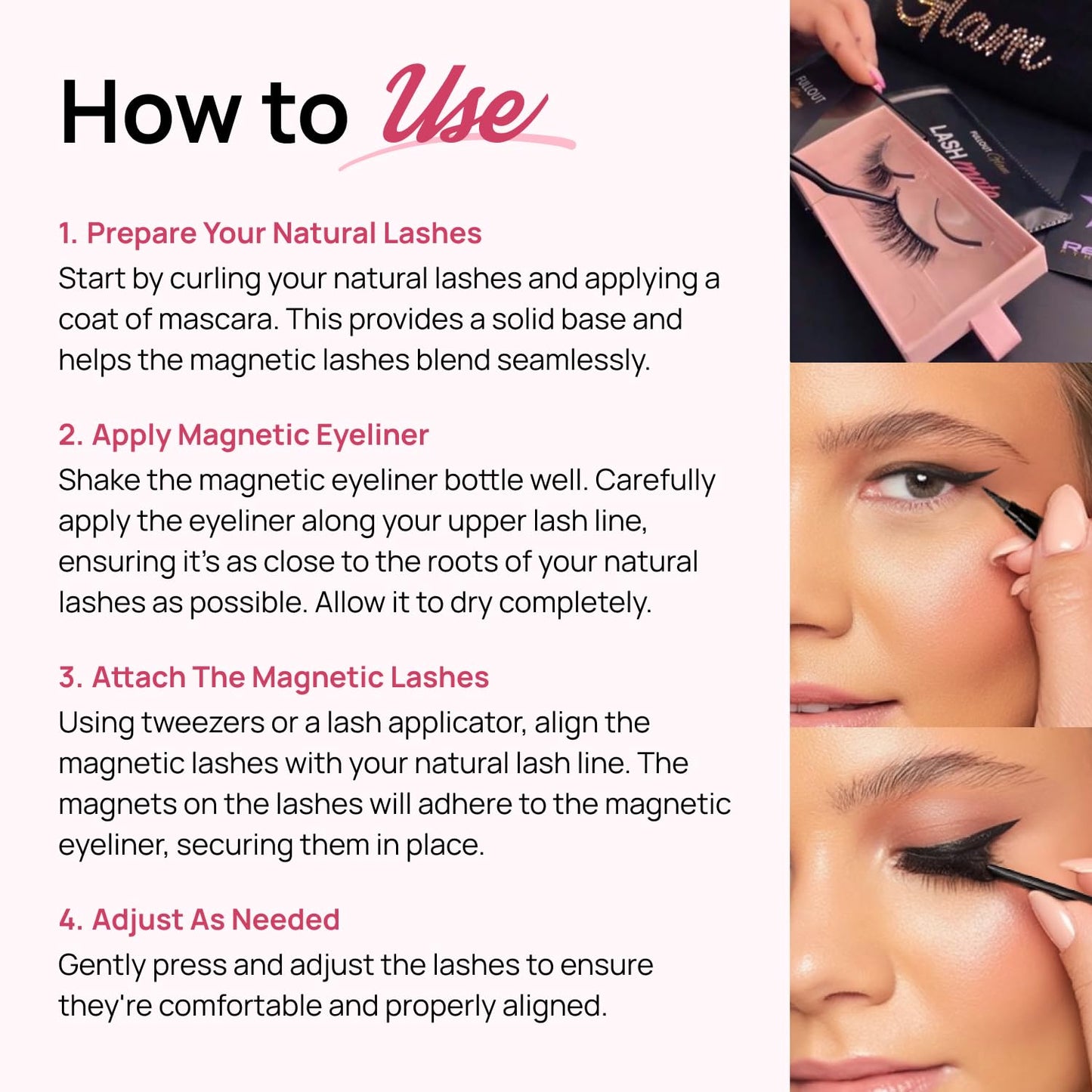 Magnetic Eyelashes - Full Out Glam Star Power | Premium Reusable, Dramatic Natural Look, Easy Application