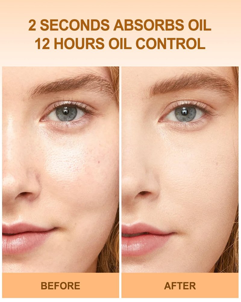 Face Oil Blotting Cushion Instead of Oil Blotting Paper Sheets for Oily Skin, Oil Absorbing Liquid Mattifying Cushion, Oil Control with Natural Tea Tree, Absorb Excess Oil for Makeup