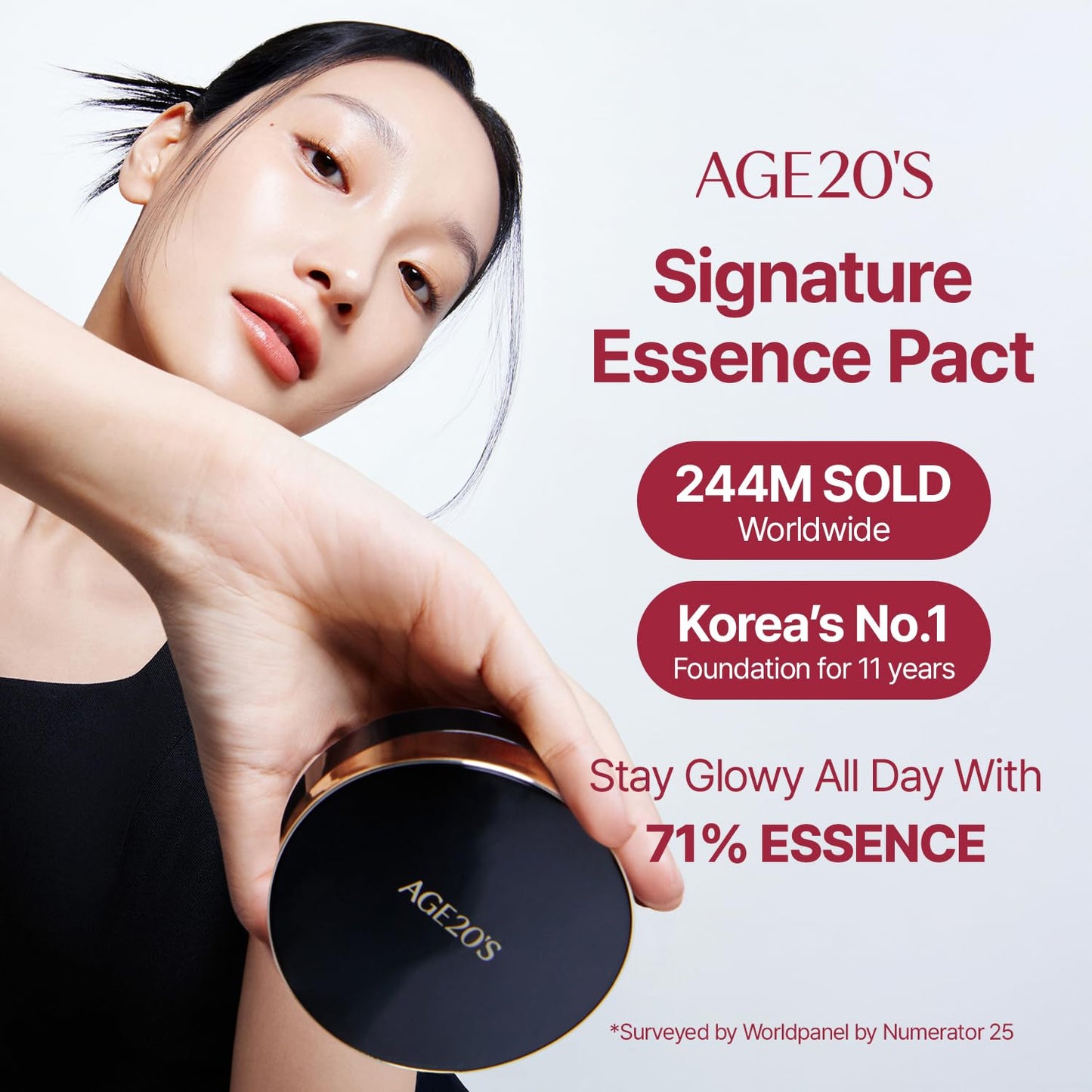 AGE20'S Signature Essence Pact - Korean Cushion Foundation | 23W Beige, Dewy Finish, SPF 50+