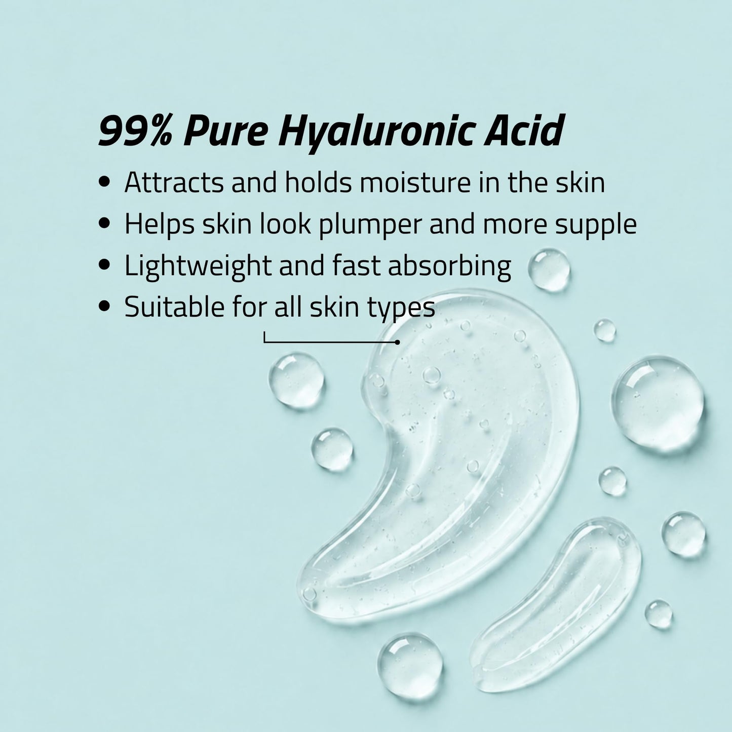 YEOUTH Pure Hyaluronic Acid Serum for Face with 99% Hyaluronic Acid, Plumping Hydrating Serum Targets the Appearance of Fine Lines, Dry and Dull Skin, 2 oz
